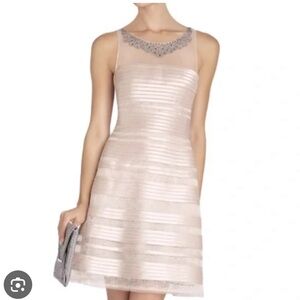 BCBG champagne evening dress.  Size 4.  Excellent, like new condition.